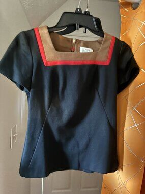 Square Collared Short Sleeved Top -